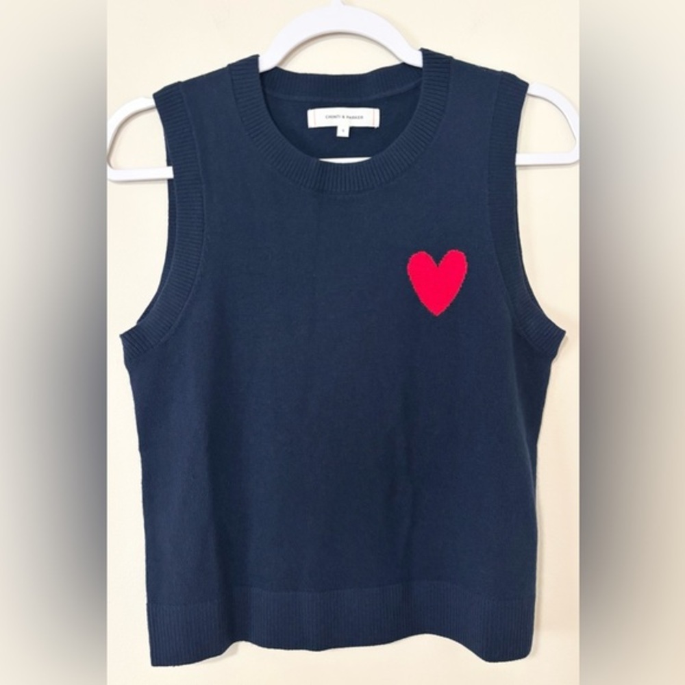Chinti & Parker‎ Breton Cute Soft Wool Heart Sweater Vest
